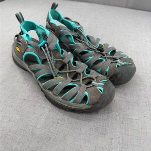 Keen Womens Whisper Size 11 Waterproof Hiking Closed Toe Sandals‎ Gray Teal